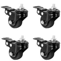 Ruedas con Freno VIVO M8 Rosca Bloqueable 4 Ruedas Giratorias de 1.5 pulgadas de Goma Ruedas con Freno VIVO M8 Rosca Bloqueable 4 Ruedas Giratorias de 1.5 pulgadas de Goma