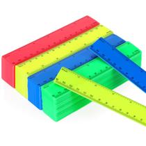 Ruler Zonon de plástico flexível reto de 6 polegadas/15 cm, 100 unidades Ruler Zonon de plástico flexível reto de 6 polegadas/15 cm, 100 unidades