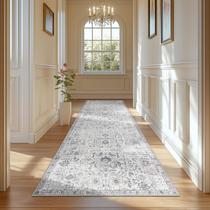 Runner alfombra jinchan 91x213 cm vintage lavable antideslizante gris Runner alfombra jinchan 91x213 cm vintage lavable antideslizante gris