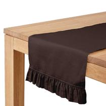 Runner de Mesa com Franja para Decoração de Cozinha e Sala, Marrom - Vargottam