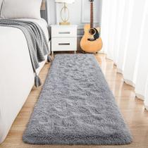 Runner Noahas 61x183 cm Gris Antideslizante Alfombra Espesa de Pelo Largo