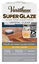Rust-Oleum Parks Super Glaze, 241352 Ultra Glossy Epoxy Finish and Preservative Kit, Clear 32 Fl Oz - Varathane