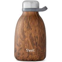 S'well Inoxidável Garrafa roamer de aço inoxidável - 40 Fl Oz - Teakwood - Recipientes isolados a vácuo de camada tripla mantém bebidas frias por 40 horas e quente por 18 - sem condensação - Garrafa de água livre BPA