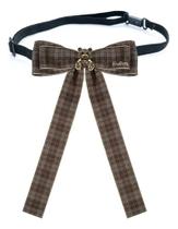 S1107-Gravata Laço Feminina Luxo Ajustável Xadrez Ursinho 4n1004 S1107-Gravata Laço Feminina Luxo Ajustável Xadrez Ursinho 4n1004