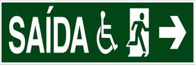 S16 - Saída de Emergência - Deficiente Seta Direita - Fotoluminescente - PNE