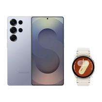 S25 Ultra (256GB) - Titânio Azul + Watch7 BT 40mm - Creme S25 Ultra (256GB) - Titânio Azul + Watch7 BT 40mm - Creme