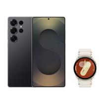 S25 Ultra (256GB) - Titânio Preto + Watch7 BT 40mm - Creme S25 Ultra (256GB) - Titânio Preto + Watch7 BT 40mm - Creme