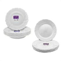 S6P Conjunto Jantar 6 Peças Prato Fundo Duralex Opaline Branco Temperado Pétala Nadir Figueiredo S6P Conjunto Jantar 6 Peças Prato Fundo Duralex Opaline Branco Temperado Pétala Nadir Figueiredo