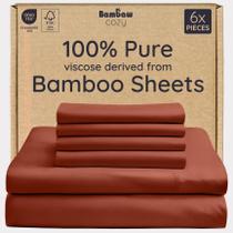 Sábana Ajustable Bambaw Queen 6 piezas 100 % viscosa de bambú Sábana Ajustable Bambaw Queen 6 piezas 100 % viscosa de bambú
