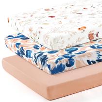 Sábana Ajustable GRSSDER Paquete de 3 de Punto Jersey Suave 97x61x15 cm