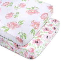 Sábanas Ajustables para Cuna Essentials para Bebé 71x132 cm Paquete de 2 Floral Sábanas Ajustables para Cuna Essentials para Bebé 71x132 cm Paquete de 2 Floral
