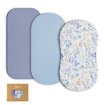 Sábanas Ajustables para Moisés TILLYOU Paquete de 3, 84x43 cm Algodón Sábanas Ajustables para Moisés TILLYOU Paquete de 3, 84x43 cm Algodón