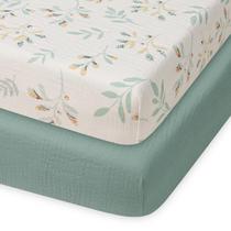 Sábanas Ajustadas para Mini Cuna Blissful Diary 97x61 cm Algodón Suave Paquete de 2