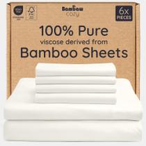 Sábanas Bajeras Bambaw King 6 piezas 100% Viscosa de Bambú con Efecto Refrescante