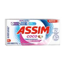 Sabão em Barra Assim Coco 160g - 10 Pacotes com 5 Unidades