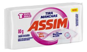 Sabão em Barra Assim Roupas Brancas 80g Tira Manchas