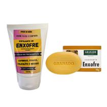 Sabão em barra Granado Enxofre + Creme Esfoliante de Enxofre com Rosa Mosqueta