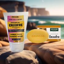 Sabão em barra Granado Enxofre + Creme Esfoliante de Enxofre com Rosa Mosqueta