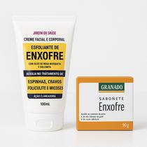 Sabão em barra Granado Enxofre + Creme Esfoliante de Enxofre com Rosa Mosqueta - NoBrand