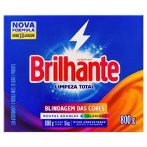 Sabão em Pó Brilhante Higiene Total Caixa 800g - Embalagem com 20 Unidades