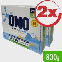Sabão em pó omo puro cuidado -kit com 2 800g