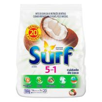 Sabão em Pó Surf Cuidado do Coco Sanitizante Saco 1,6Kg Embalagem com 7 Unidades