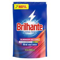 Sabão Líquido Brilhante Limpeza Blindagem das Cores Total Roupas Brancas e Coloridas Refil 900ml