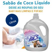 Sabão Liquido de Coco p/Bebê e Roupas Delicadas ARES 5 litros