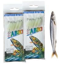 Sabiki Isca Kit 2 Uni Camarao Artificial Anzol 14 Fluorescente Lambari Robalo Tainha Mar Rio Lago Acude Pescaria