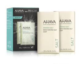 Sabonete AHAVA Hidratante de Sal do Mar Morto para Rosto e Corpo 200mL x2