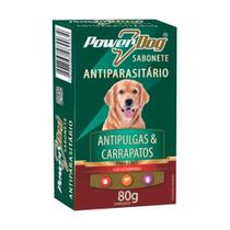 Sabonete Antiparasitário Para Cães Powerdog Antipulgas e Carrapato 80g - Colosso