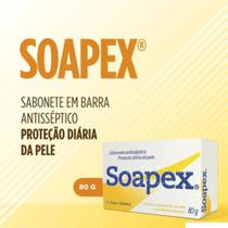 Sabonete Antisséptico Soapex 80g Proteção Diaria Diminui Oleosidade e Odores Validade 30/06/2024