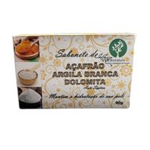 Sabonete Artesanal de Açafrão Argila branca Dolomita - 90g - Bionature
