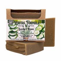 Sabonete Artesanal de Babosa e Pepino Com Sucos Frescos, Óleos Vegetais e Essenciais Naturais Refrescante, Hidratante e Purificante 110g Sabonete Artesanal de Babosa e Pepino Com Sucos Frescos, Óleos Vegetais e Essenciais Naturais Refrescante, Hidratante e Purificante 110g