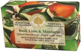Sabonete Australian Soapworks Wavertree & London 200g de manjericão, limão e mandarim Sabonete Australian Soapworks Wavertree & London 200g de manjericão, limão e mandarim