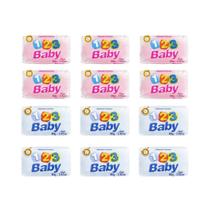 Sabonete Baby 123 Rosa E Azul - Kit Com 12Un Sabonete Baby 123 Rosa E Azul - Kit Com 12Un