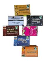 Sabonete barra diversos-rosa mosqueta, dolomita,açafrão,xo espinha,carvao,-kit com 6 unidades