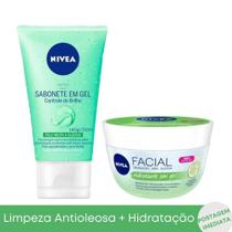 Sabonete Controle Do Brilho + Hidratante Facial Gel Pepino - Nivea