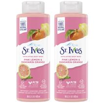 Sabonete corporal St. Ives Esfoliante Rosa Limão e Tangerina 480 ml x2