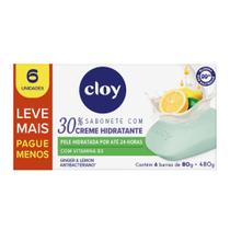 SABONETE CREME HIDRATANTE GINGER & LEMON ANTIBAC 6X80g CLOY
