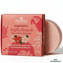 Sabonete de Argila Rosa e óleo de Rosa Mosqueta Rubiginosa - Clareador e cicatrizante Vegano
