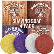 Sabonete de barbear Viking Revolution para homens, pacote com 4, 75 ml, variedade