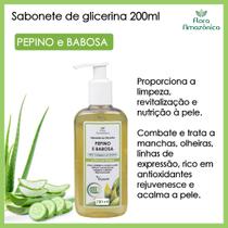 Sabonete de Glicerina Pepino e Babosa - Estimula a produção de colágeno e elastina - 200ml