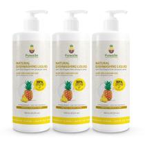 Sabonete de louça Fuwa3e Pineapple Enzyme Natural 500mL, pacote com 3