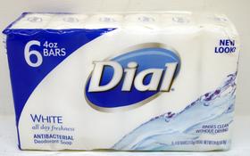 Sabonete Dial White Antibacteriano - 4 Oz, Pacote com 6 Barras