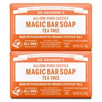 Sabonete Dr. Bronner's Pure-Castile Magic Tea Tree 150 ml, pacote com 2
