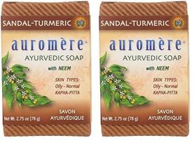 Sabonete em barra Auromere Sandal Turmeric 80 ml vegano sem crueldade