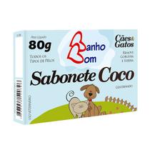 Sabonete Em Barra Coco Para Pets 80g Banho Bom