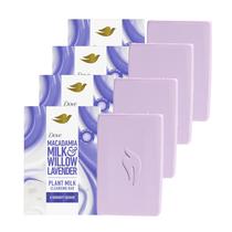 Sabonete em barra de limpeza Dove Plant Milk Macadamia & Willow 150g x4