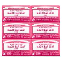 Sabonete em barra Dr. Bronner's Pure-Castile Magic Rose, 150 ml, pacote com 6